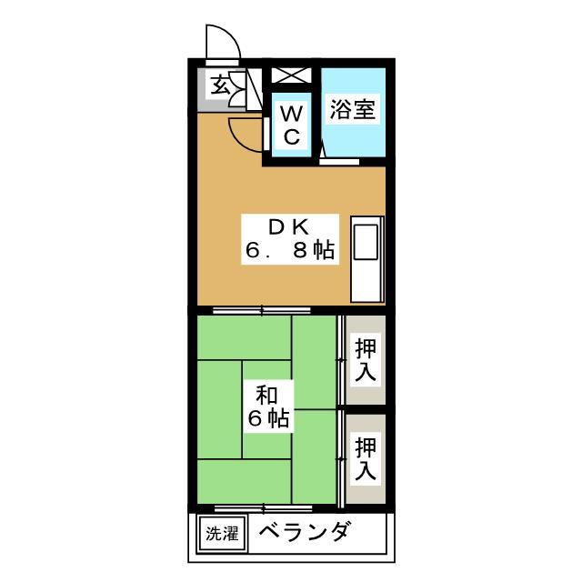 ソルトハイムII(1DK/3階)の間取り写真