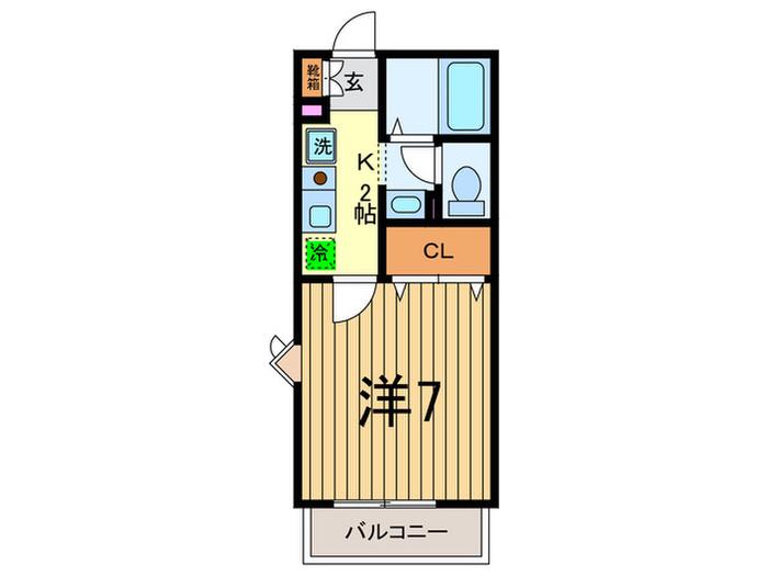 パークサイドビレッジ(1K/1階)の間取り写真