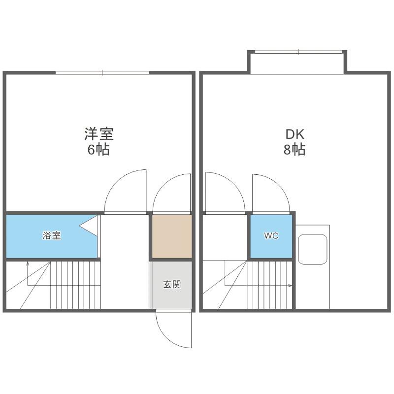 パルハイム厚別(1DK/1階)の間取り写真