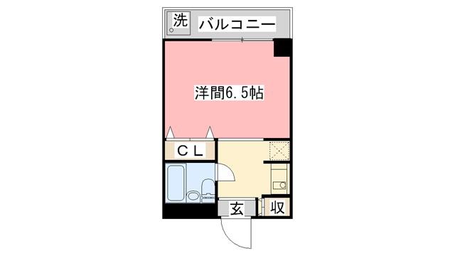 松原マンション(1K/3階)の間取り写真
