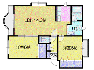 ロイヤルシャトー(2LDK/3階)の間取り写真