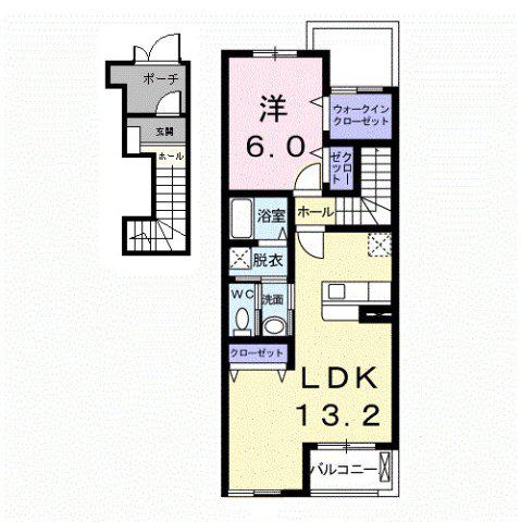 バ-ミィ・ブリーズ(1LDK/2階)の間取り写真