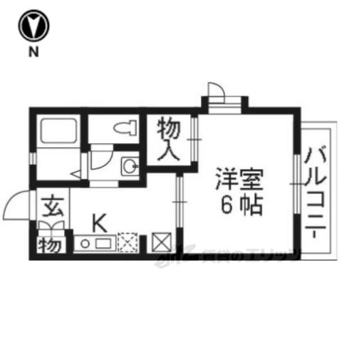 グランシード桃山(1K/2階)の間取り写真