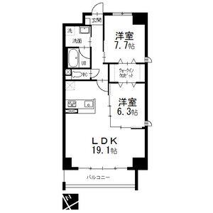 オルソパール伝馬(2LDK/7階)の間取り写真