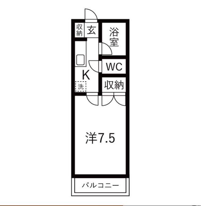 奥田アパートメント1(1K/1階)の間取り写真