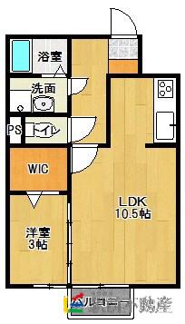 ヴィヴレ兵庫北(1LDK/2階)の間取り写真