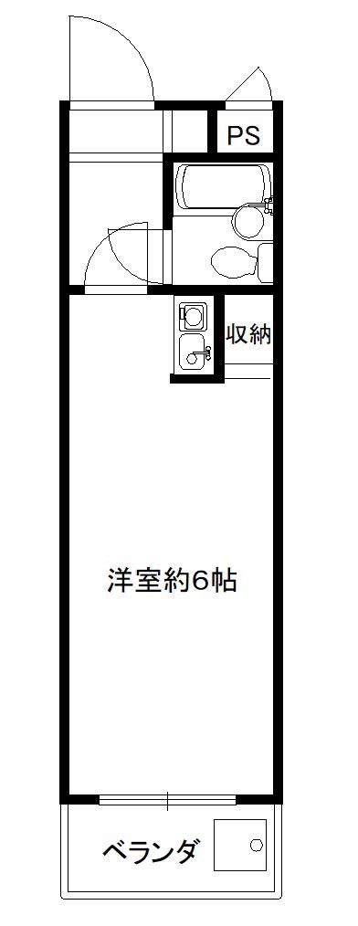 パークヒルズ参宮橋(ワンルーム/1階)の間取り写真