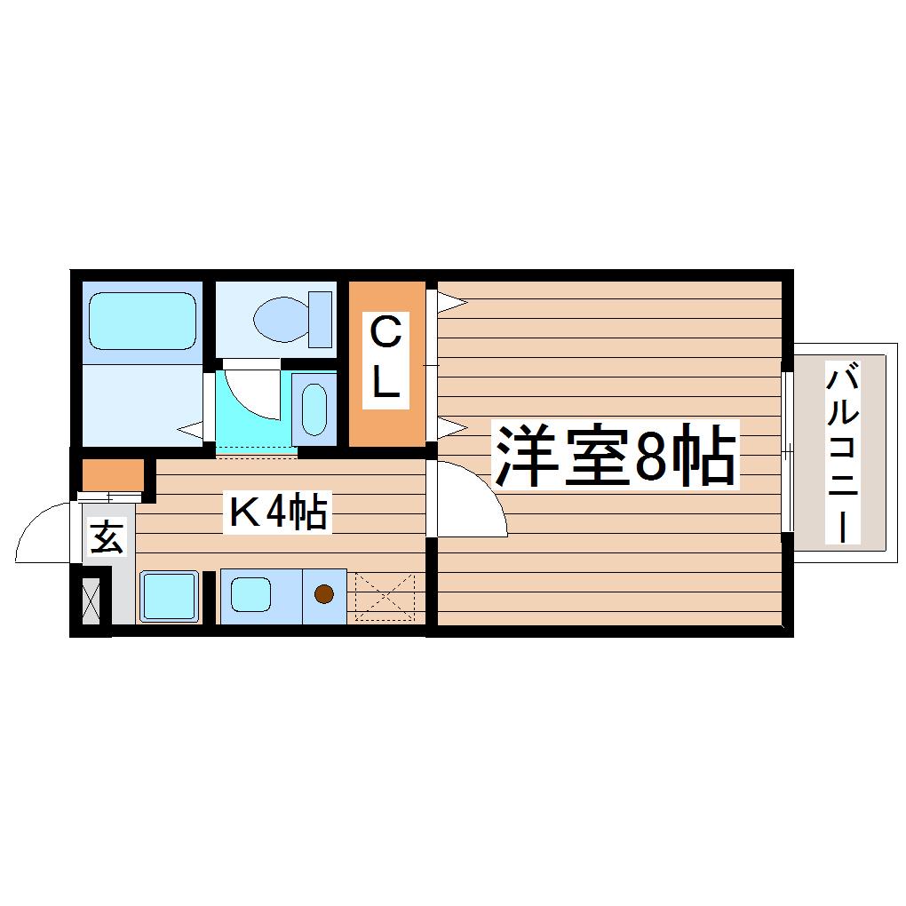 コンフォートASAKA(1K/1階)の間取り写真
