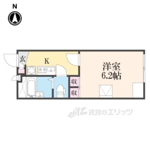 レオパレス サンコート学園前A棟(1K/2階)の間取り写真