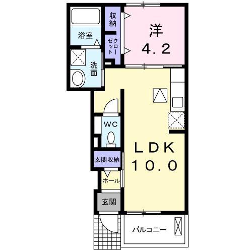 ルミナス・C(1LDK/1階)の間取り写真