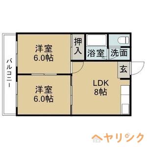 伊藤マンション(2LDK/2階)の間取り写真