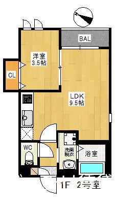 REGALEST博多駅南(1LDK/1階)の間取り写真