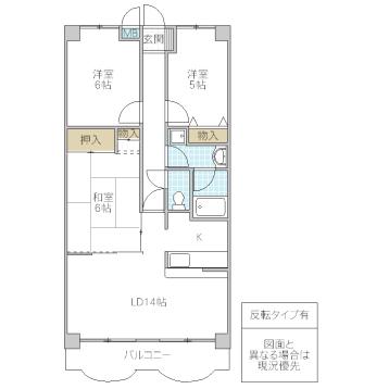 センチュリー時計台I(3LDK/3階)の間取り写真
