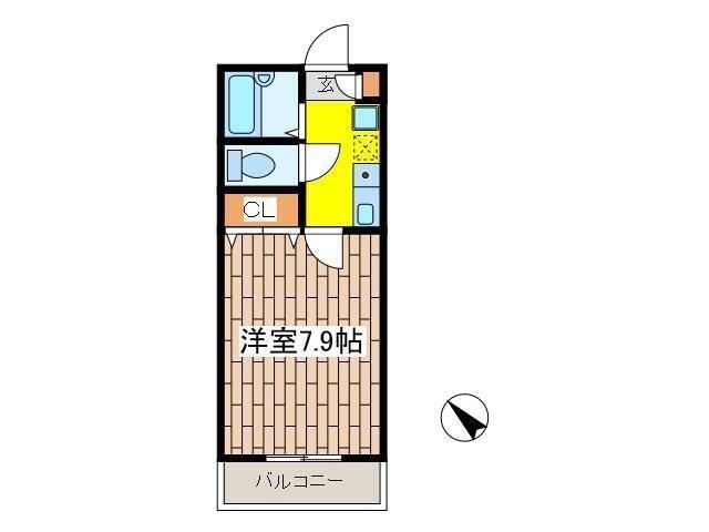 パレドール(1K/2階)の間取り写真