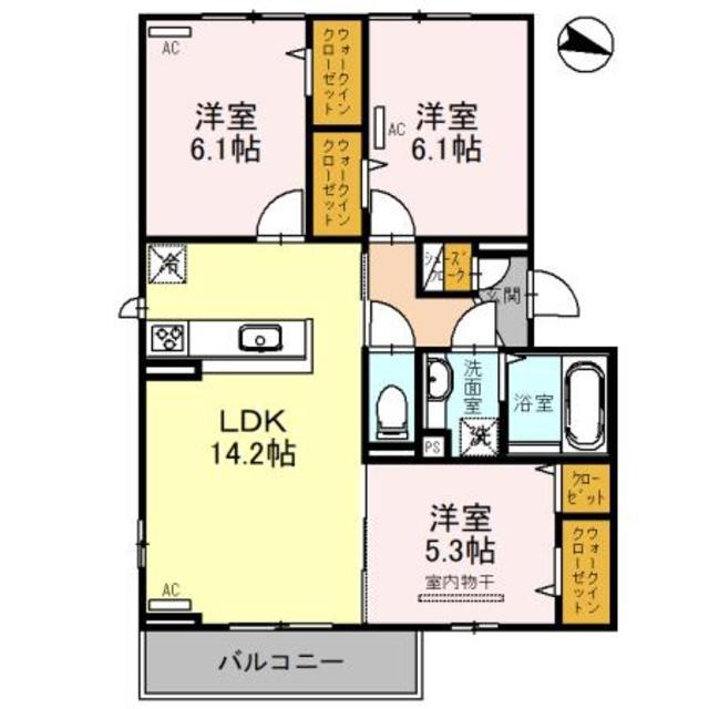 フォレストガーデン我孫子(3LDK/2階)の間取り写真