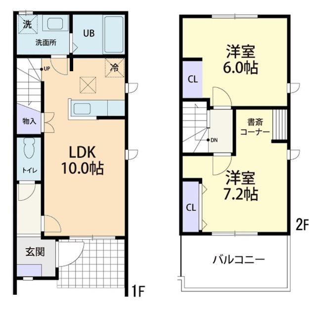 エクセレント・エターナル(2LDK/1階)の間取り写真