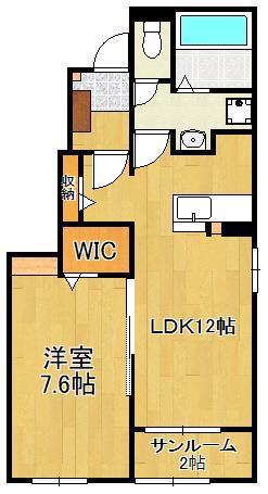 PARKSIDE COURTIV(1LDK/1階)の間取り写真
