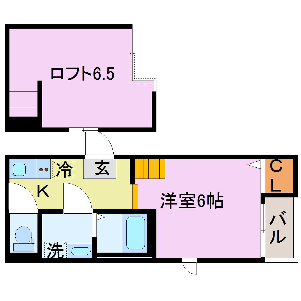 ホクラニ藤森(1K/1階)の間取り写真