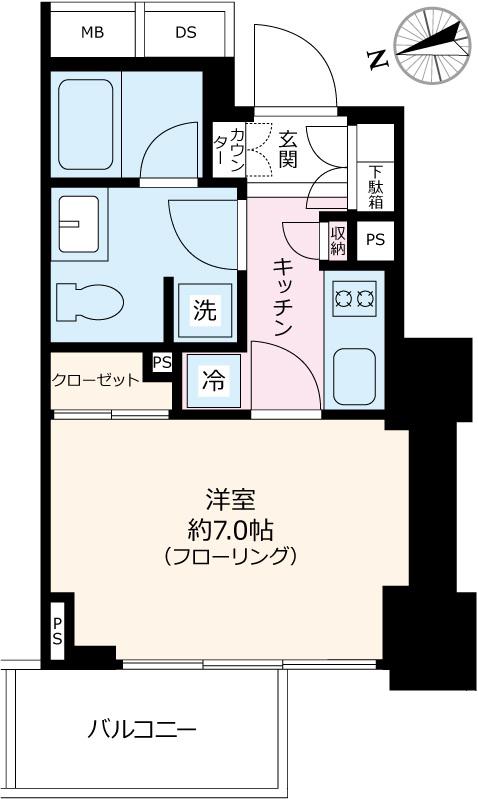 アトラス西早稲田(1K/10階)の間取り写真