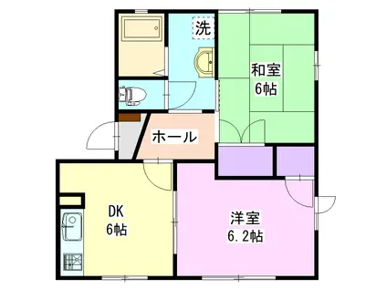 コーポフレグランス102(2DK/1階)の間取り写真