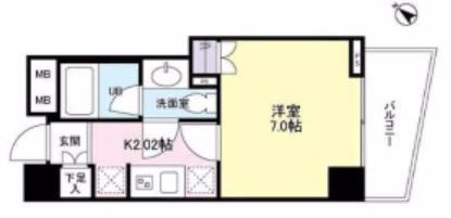 日本橋ミスモ(1K/4階)の間取り写真