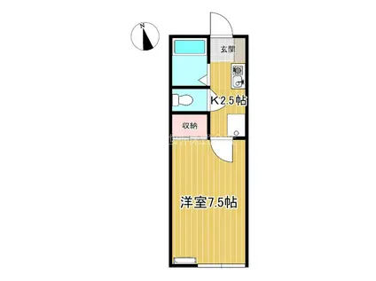 ヒルズ梅ヶ峠(1K/1階)の間取り写真