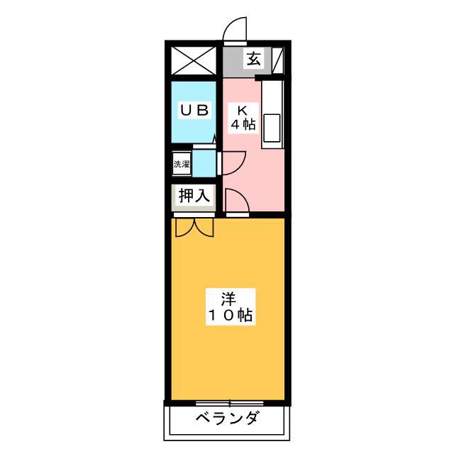 武藤コーポ(1K/3階)の間取り写真