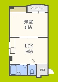 エンパイヤシティ(1LDK/3階)の間取り写真