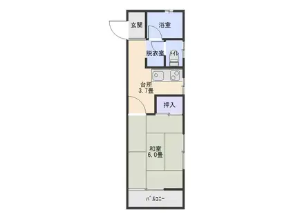 プラザエリーゼB棟(1K/2階)の間取り写真