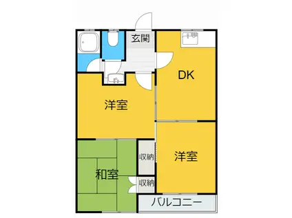 ファインA(3DK/2階)の間取り写真