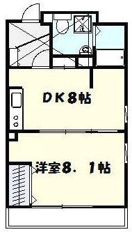 ヴィラソレイユ(1LDK/2階)の間取り写真