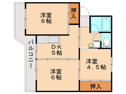ビレッジハウス飯塚 2号棟(3DK/5階)の間取り写真