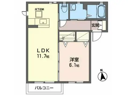 シャーメゾン・モカ(1LDK/1階)の間取り写真
