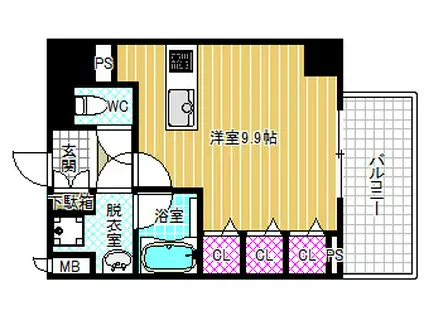S-RESIDENCE福島LUXE(ワンルーム/14階)の間取り写真