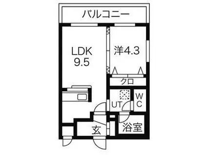 MAHALO OHASHI HOKUDAI (1LDK/2階)の間取り写真