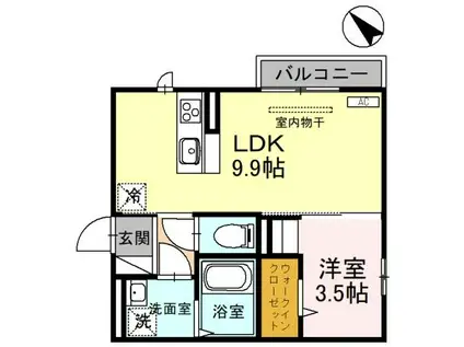 D-R宮原 II(1LDK/2階)の間取り写真