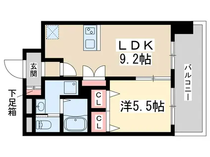 ラグゼ新大阪Ⅱ(1LDK/6階)の間取り写真