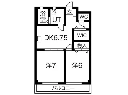 LIS・TRESOR(2DK/2階)の間取り写真