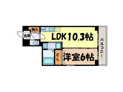 ミズホ フジーヒロ ビルディング(1LDK/5階)の間取り写真