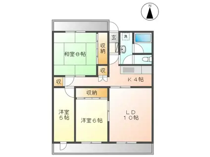 オーセル佐賀本庄I(3LDK/4階)の間取り写真