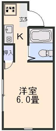 トーチューモンパレス渋川第一 5号棟(1K/2階)の間取り写真