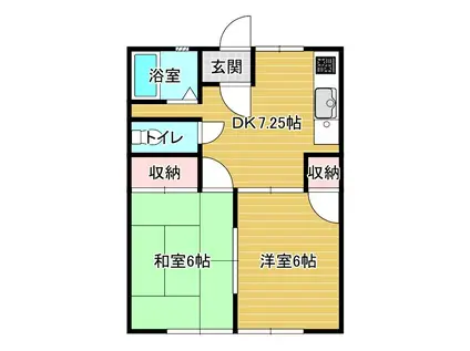 ポーセリア(2DK/2階)の間取り写真