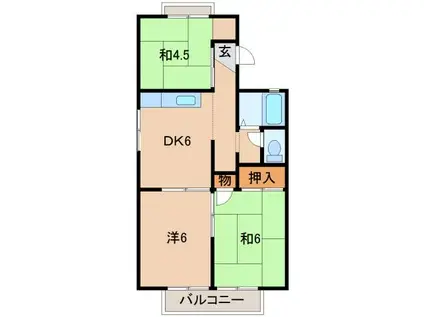 セジュールあきらII(3DK/2階)の間取り写真