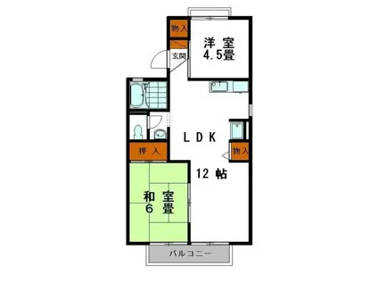 サンコーポ恵美酒(2LDK/2階)の間取り写真