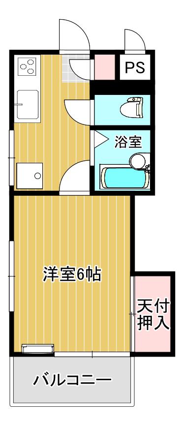 シャトレ永犬丸(1K/2階)の間取り写真