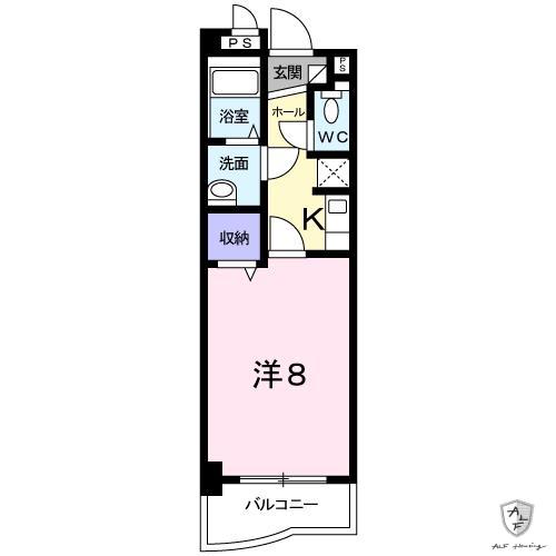 マメールロア(1K/1階)の間取り写真