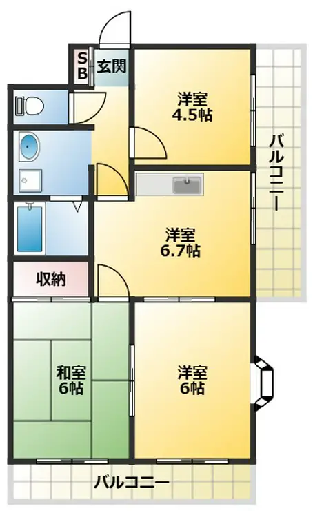 サムソンコート 2階階 間取り