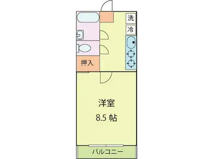 A K B杉谷6(1K/1階)の間取り写真
