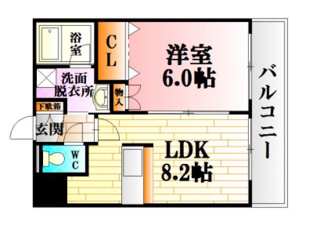 コンフォート原田(1LDK/1階)の間取り写真
