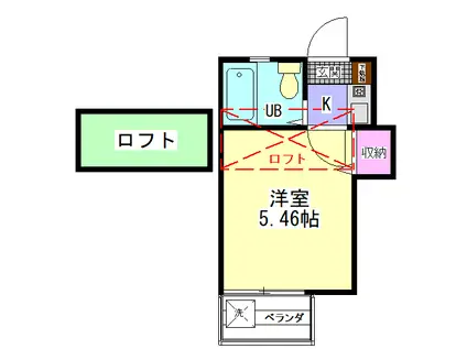 フレッシュメントI(1K/2階)の間取り写真